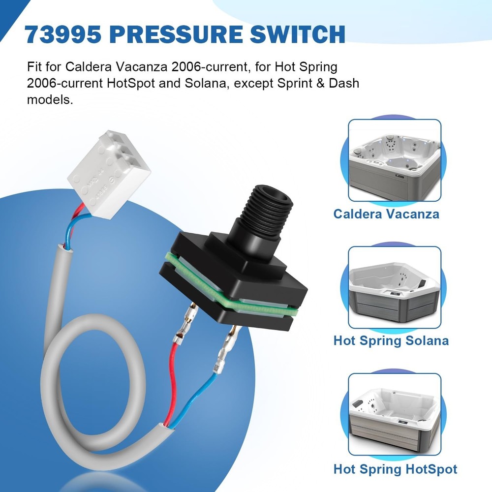 73995 Pressure Switch for Caldera Vacanza Hot Spring Hotspot Solana 2006-current