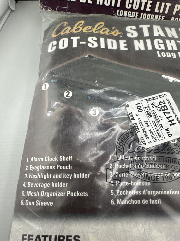 Cabela’s Outfitter Standard Cot- Side Nightstand New In Pkg