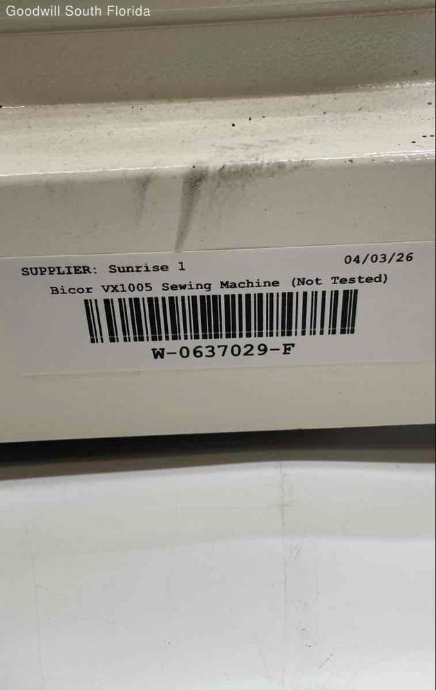 Bicor VX1005 White Portable Electric Zig Zag Capable Sewing Machine Not Tested