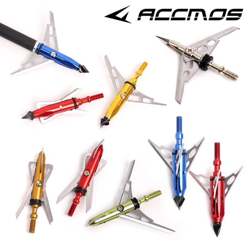 Archery Broadhead 100grain Arrowhead Sharp 2/3Blades Arrow Tips Shooting Hunting