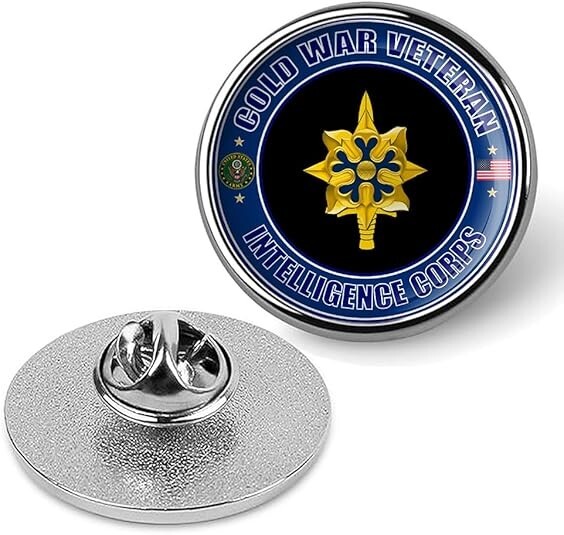 Cold War Veteran Intelligence CORPS Tie Suit Shirt Lapel Pin - Silver