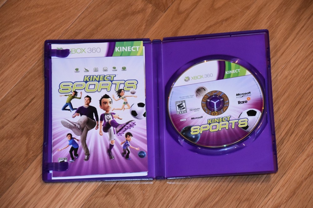 Microsoft Xbox 360 Black Kinect Motion Sensor Bar 7 Games Bundle Lot - Tested!