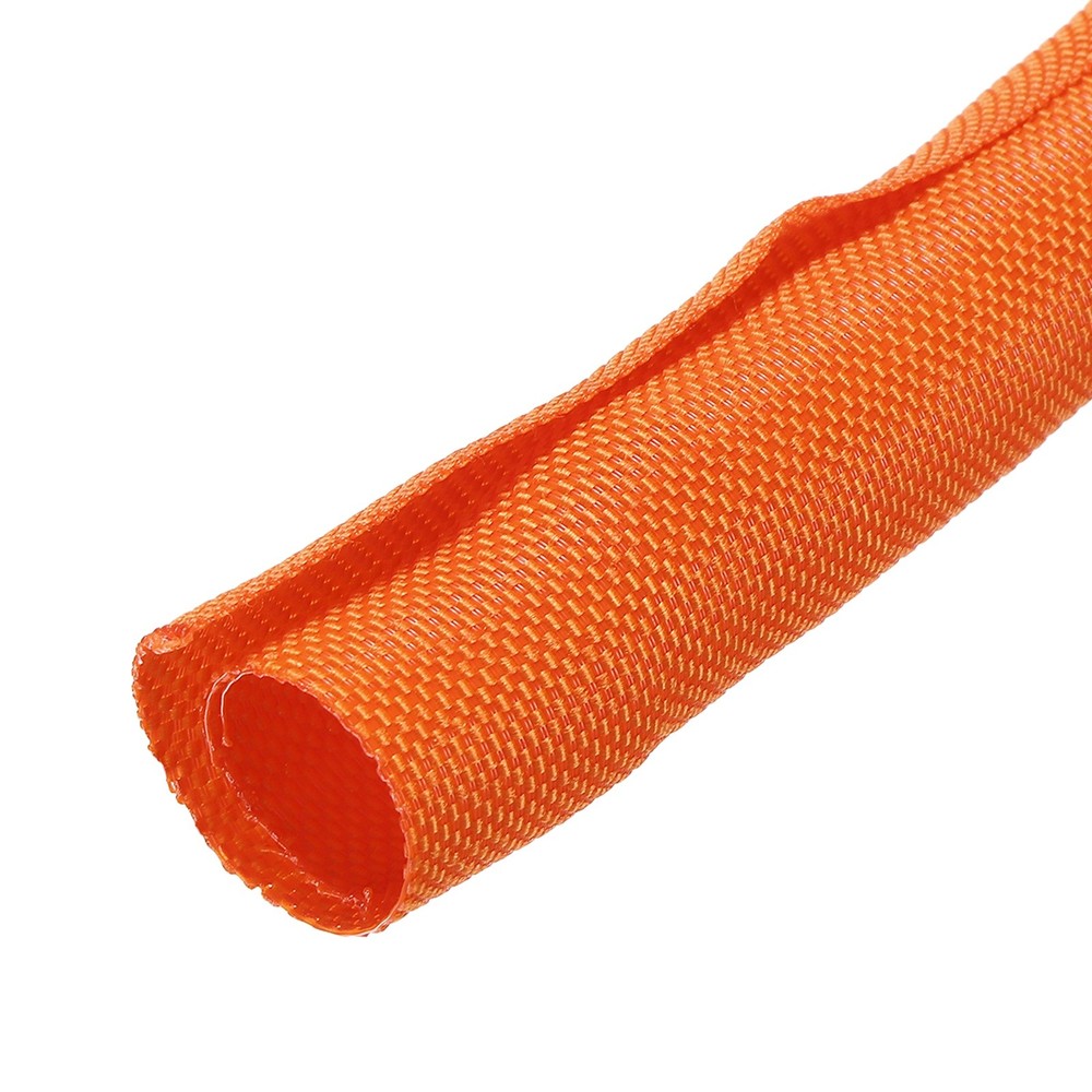 Wire Split Braided Cable Management Sleeve, Orange (5/8" - 39 Feet)