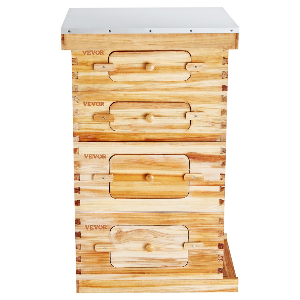 VEVOR Bee Hive Langstroth Kit 20 Deep & 20 Medium Frames with Acrylic Windows
