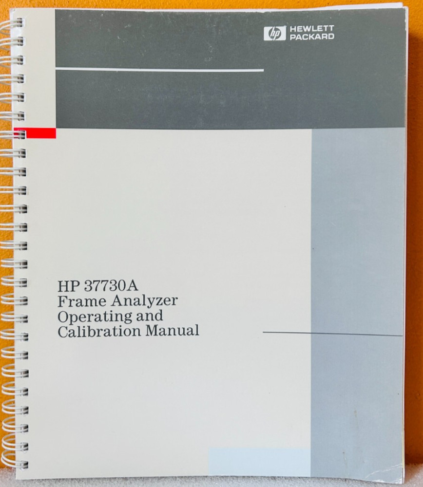 HP 37730-90000 1991 Model 37730A Frame Analyzer Operating & Calibration Manual.