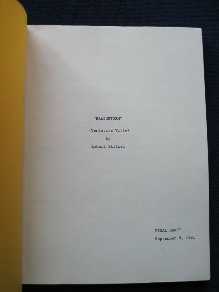ORIGINAL SCRIPT for BRAINSTORM - NATALIE WOOD & CHRISTOPHER WALKEN Film