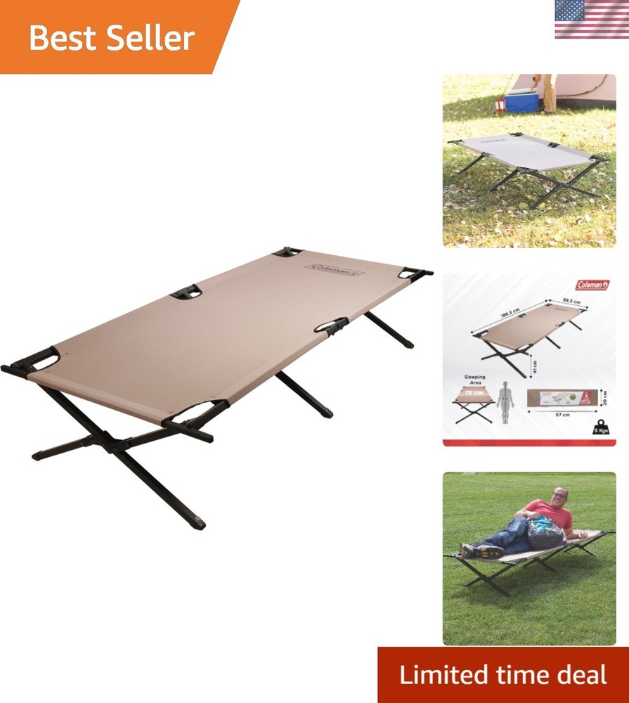 Trailhead II Large Folding Camping Cot - Supports 300lbs, Easy Setup & Portable