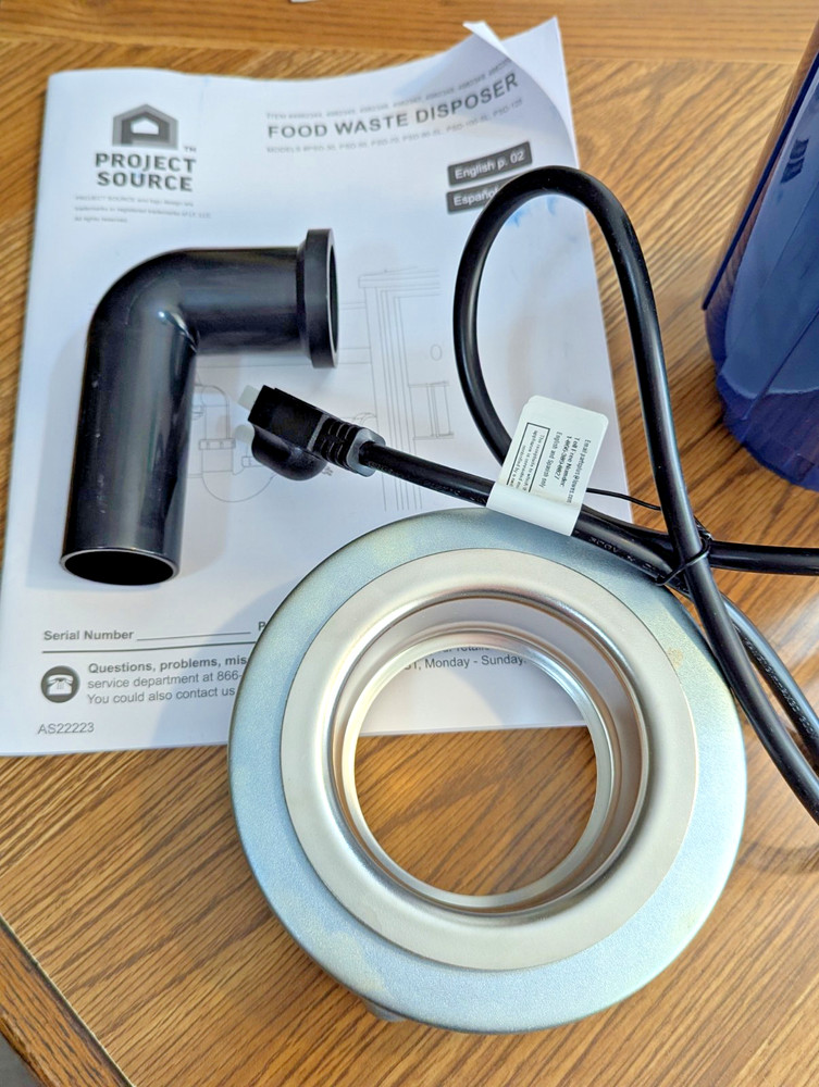 "Read" Project Source Corded 3/4-HP Noise Insulation Garbage Disposal Motor