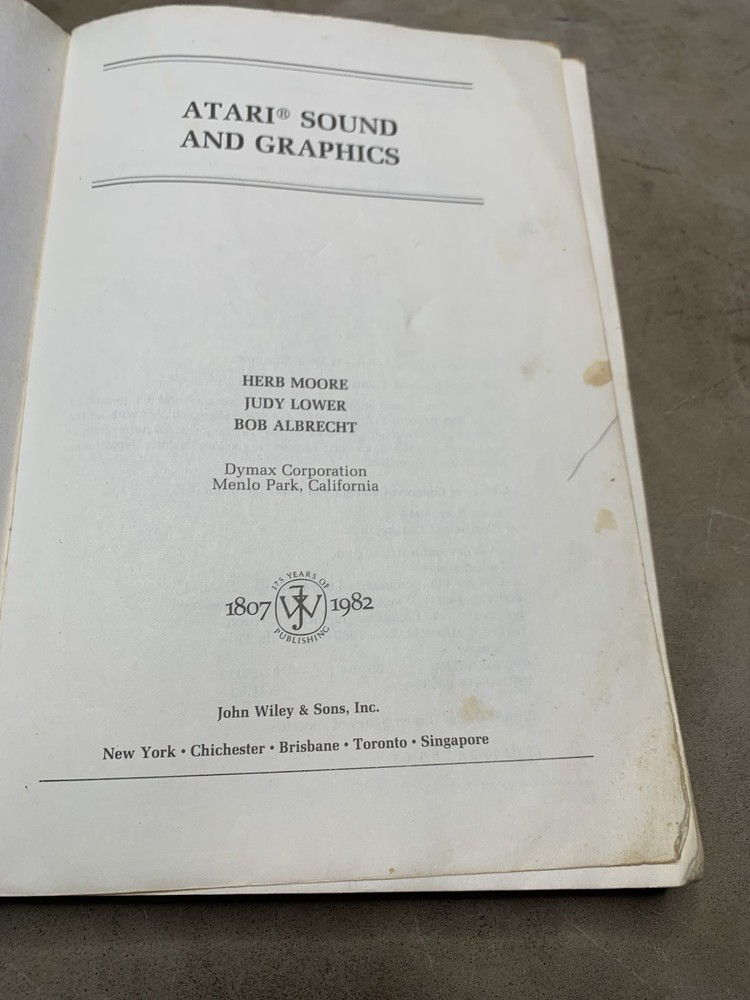 1982 Atari Sound And Graphics Book A Self-Teaching Guide