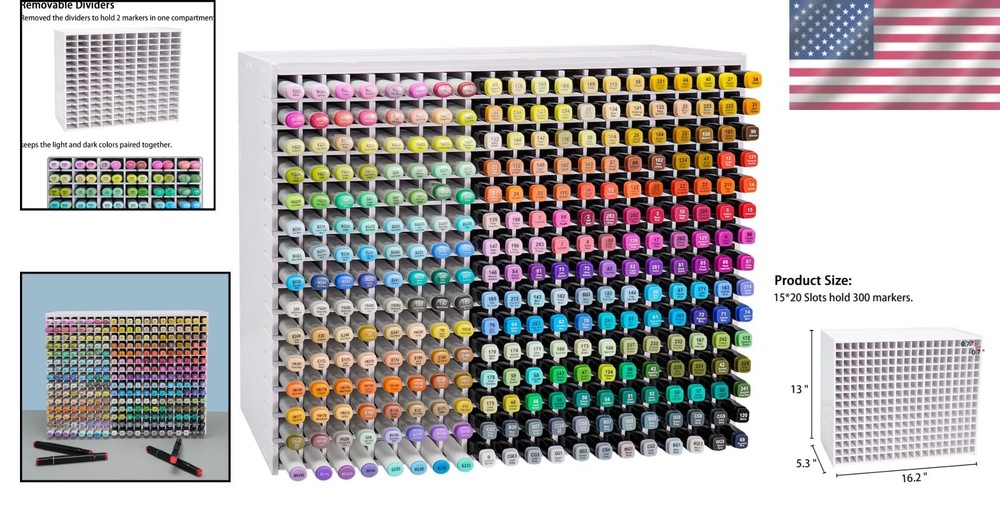300 Marker Rack Organizer - Easy Assembly, No Tools Required