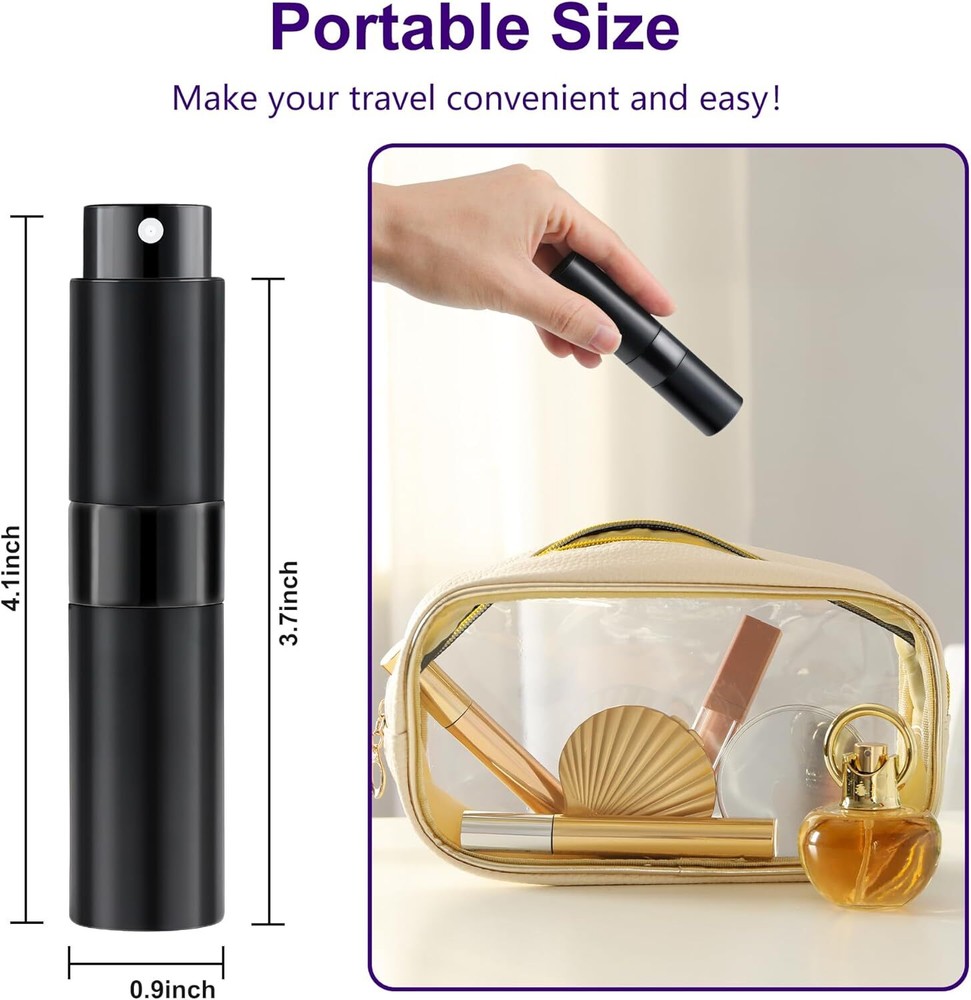 3 Pack 8ml Portable Mini Perfume Atomizer Bottles Cologne Dispenser Sprayer
