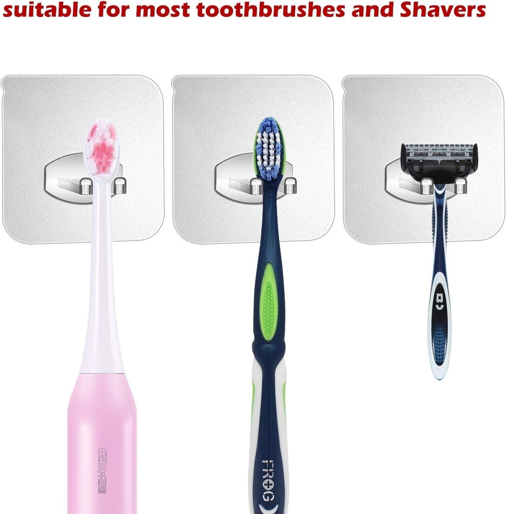 Invisible Design 6pcs Adhesive Hooks - Waterproof Holders for Smooth Surfaces
