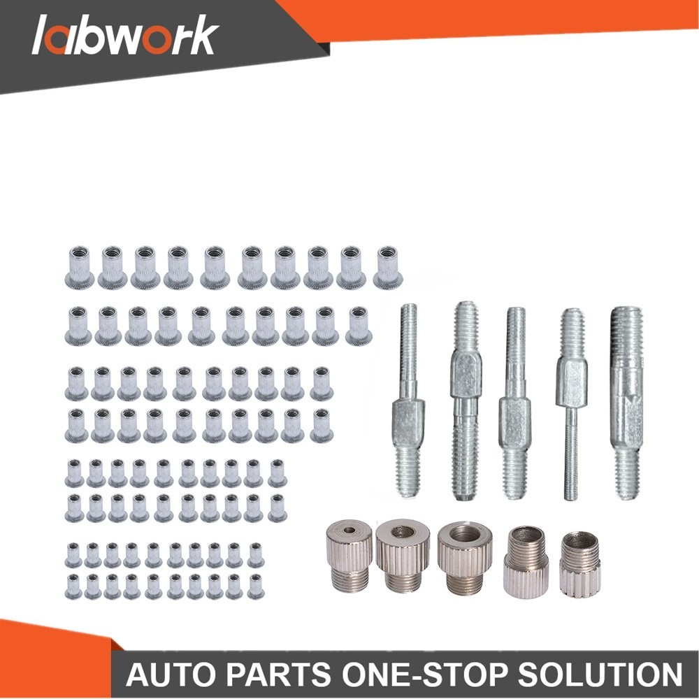 Labwork 86Pcs M3-M8 Blind Rivet Nuts Threaded Insert&Rivet Gun Tool Riveting Kit