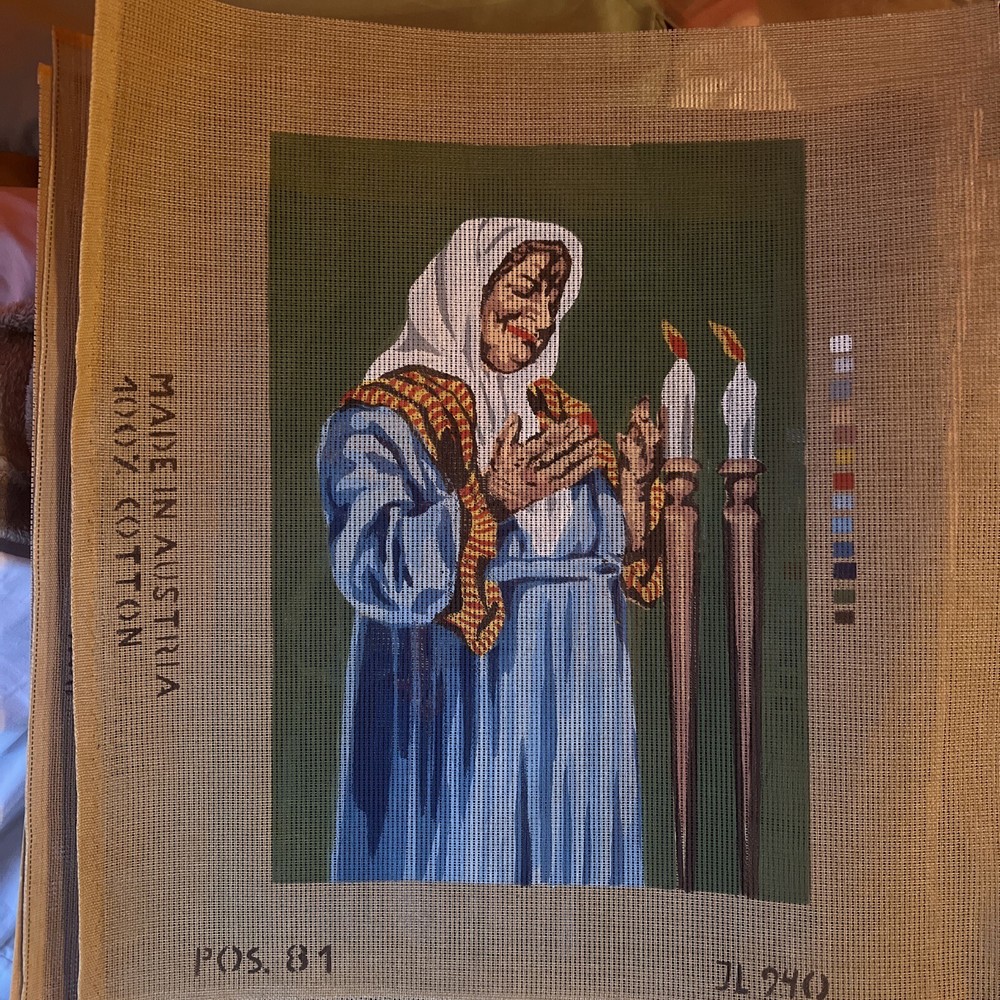 needlepoint canvas handpainted