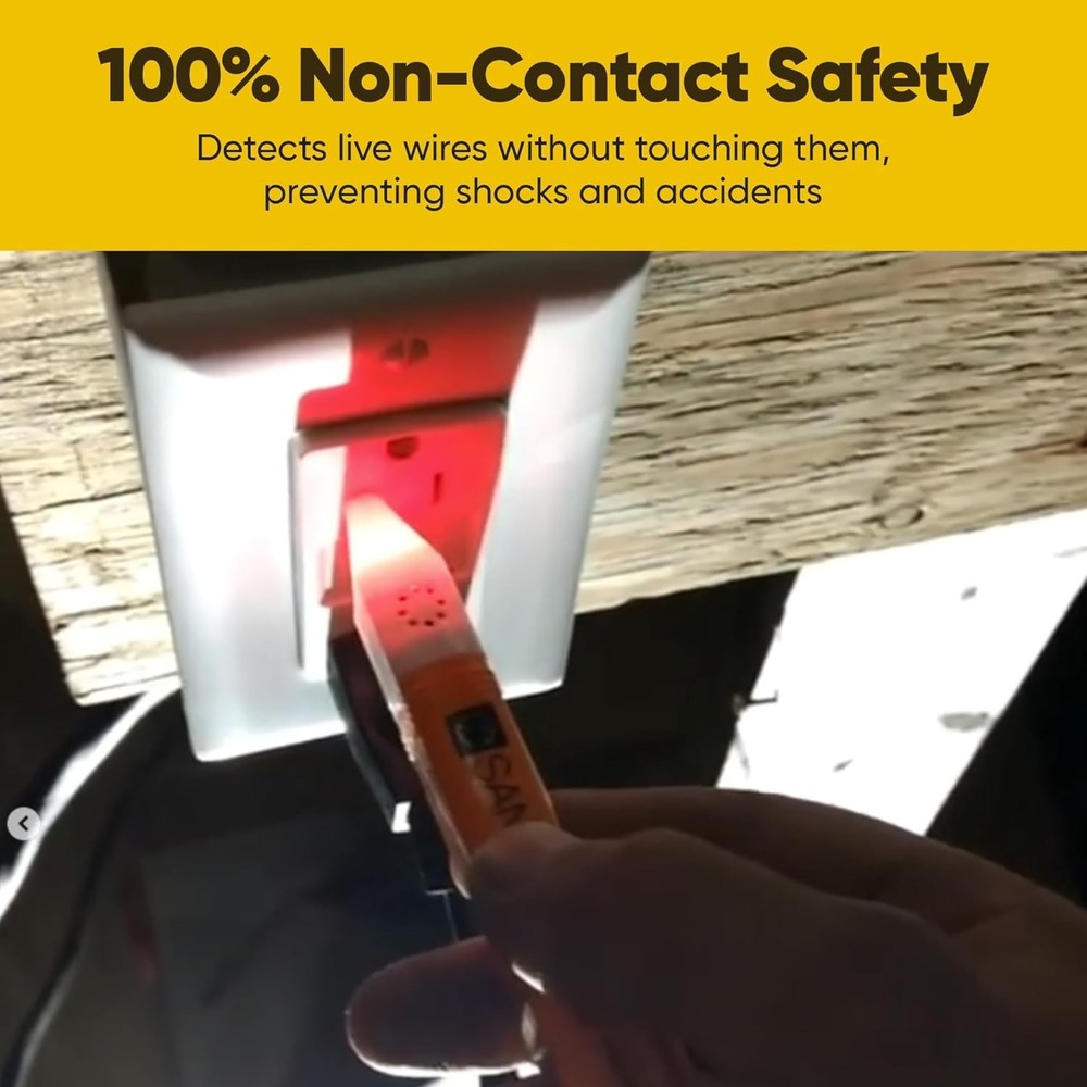 High-Intensity AC Voltage Tester with Audio/Visual Alerts - Compact & Reliable