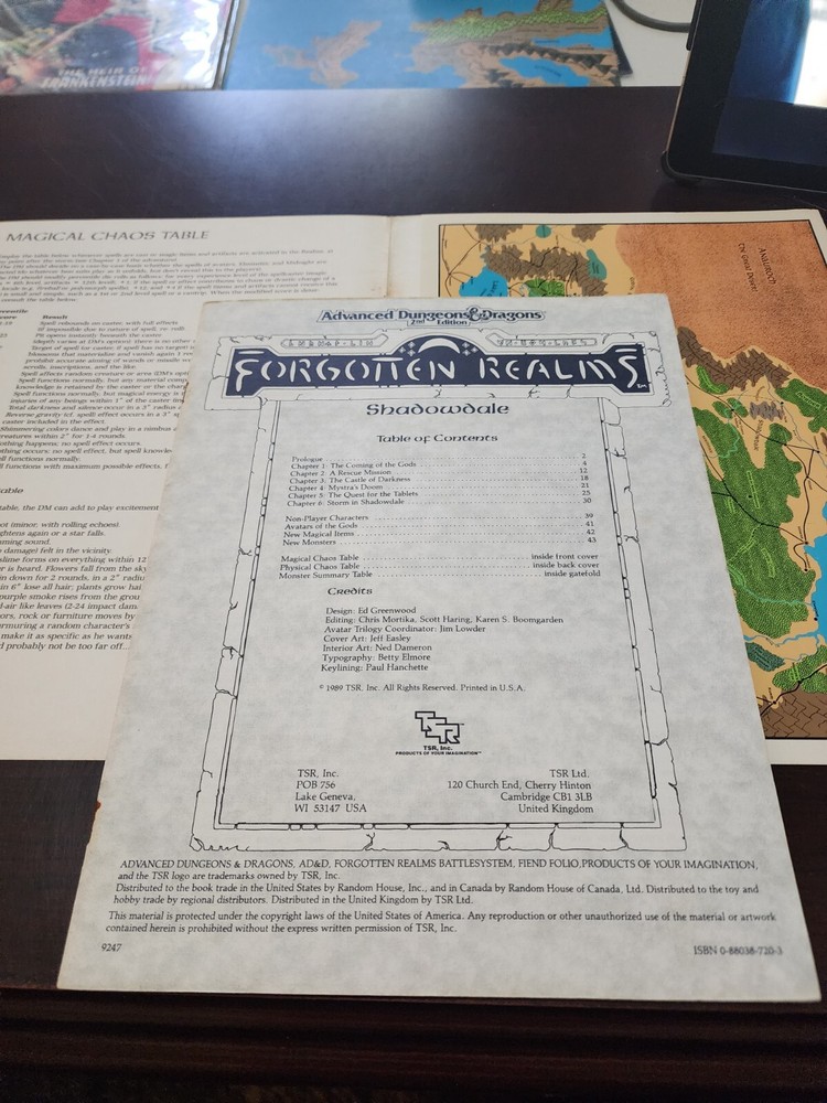 Dungeons & Dragons 2nd Edition Forgotten Realms Shadowdale Module, Nice!