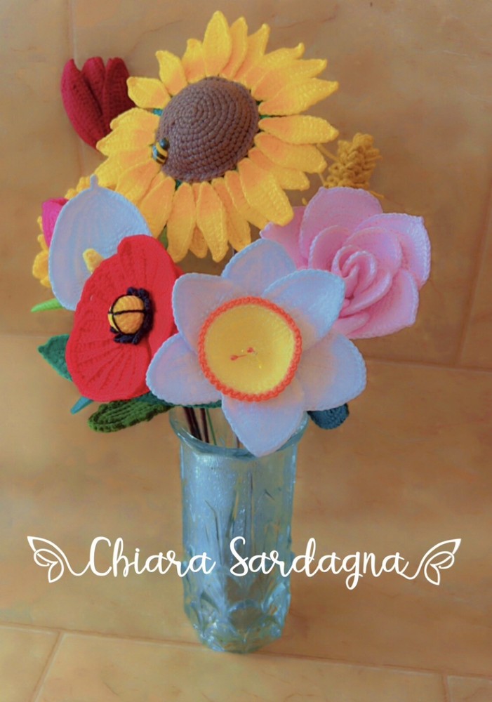 Crochet Floral Composition