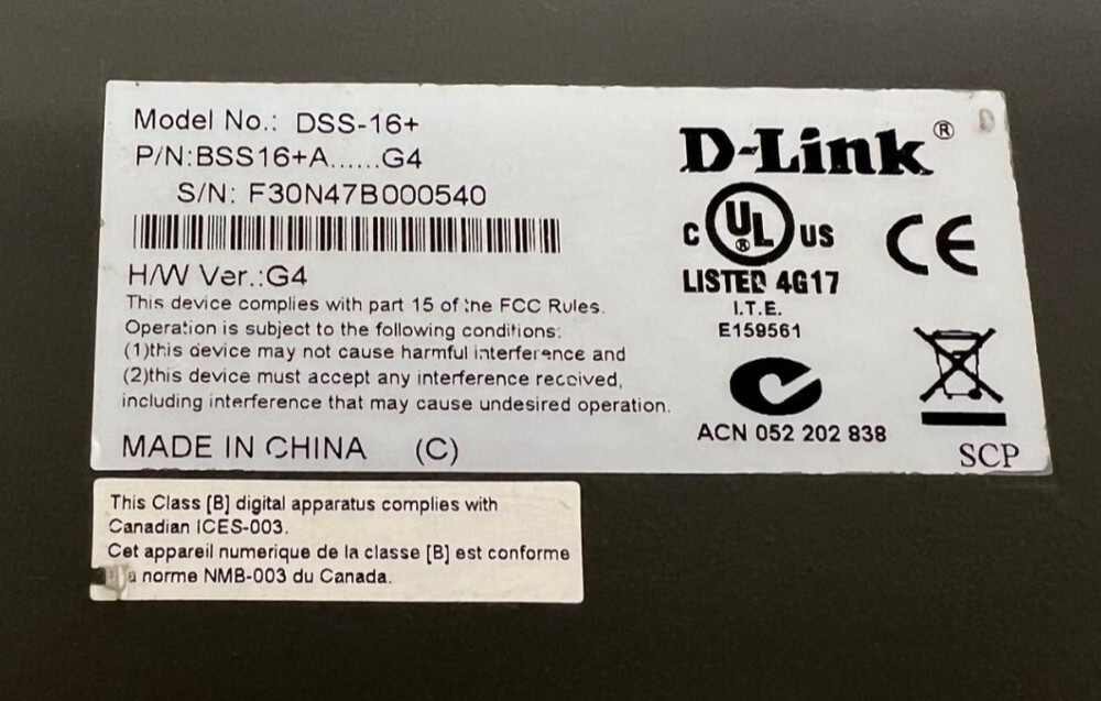 D-LINK DSS-16+ EXPRESS ETHERNETWORK SWITCH 16 PORTS OAL 11"