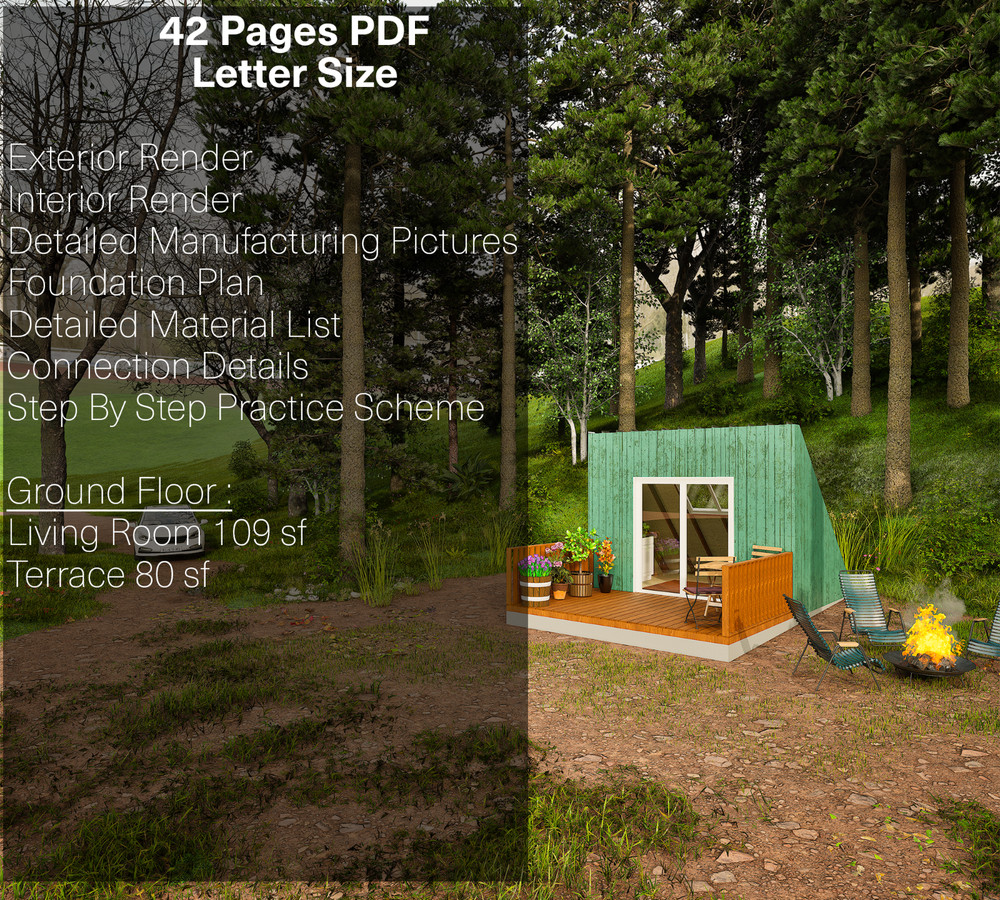 Easy To Build A Frame Cabin Plans, Changeable & Expandable, Hard Copy
