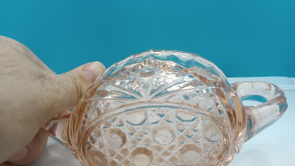Pink Depression Glass Sugar (Hobstar & Button)