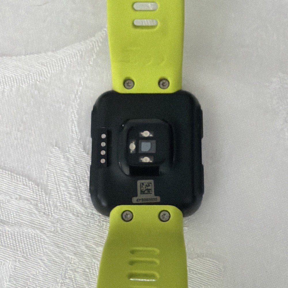 Garmin GPS Running Watch Yellow Heart Rate Sensor Clock. Untested