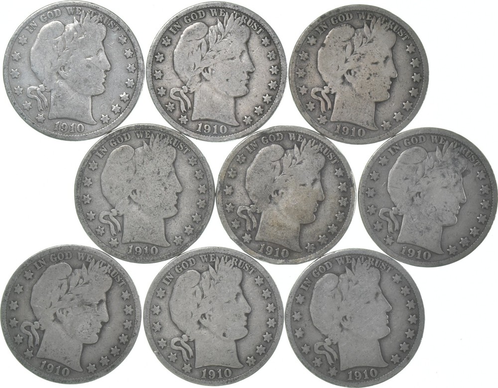 1910-S Barber Half Dollar Average Circ