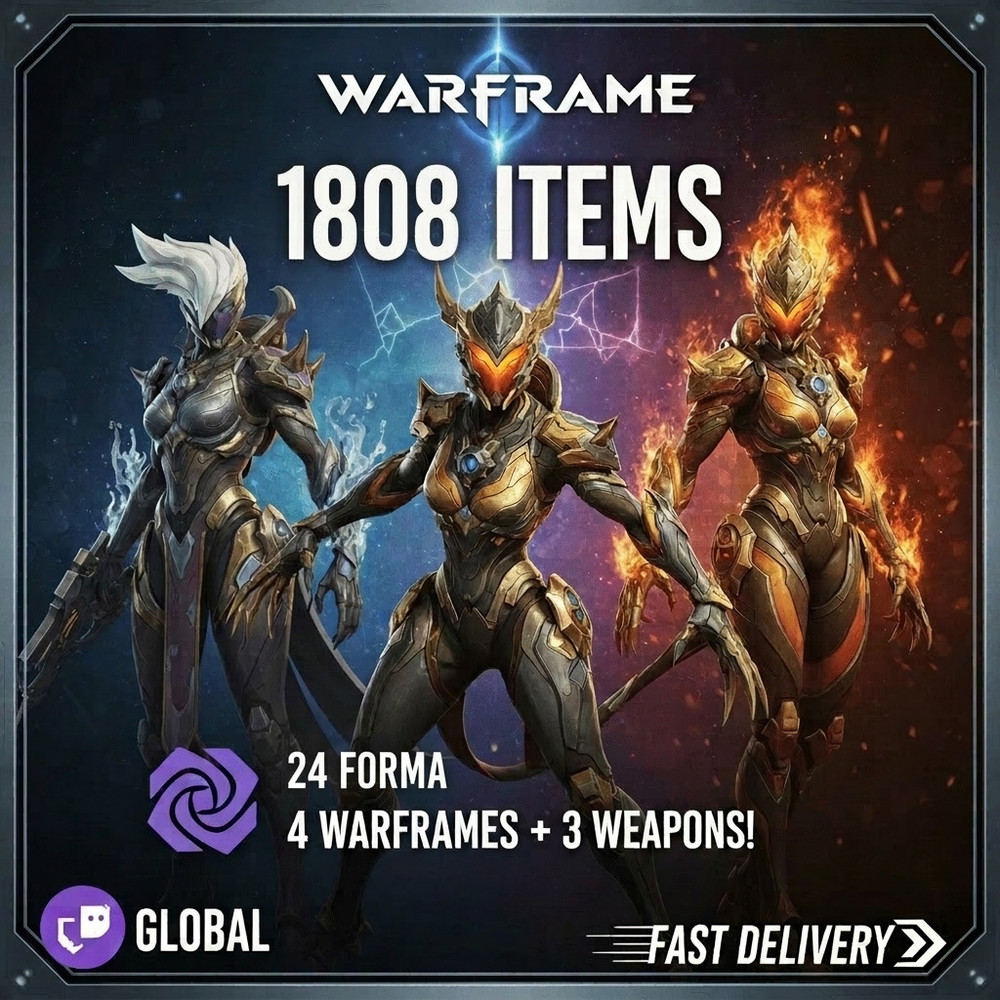 Warframe Twitch Drops - Saryn + Valkyr + Ember + 24 Forma + MORE - 1808 Items