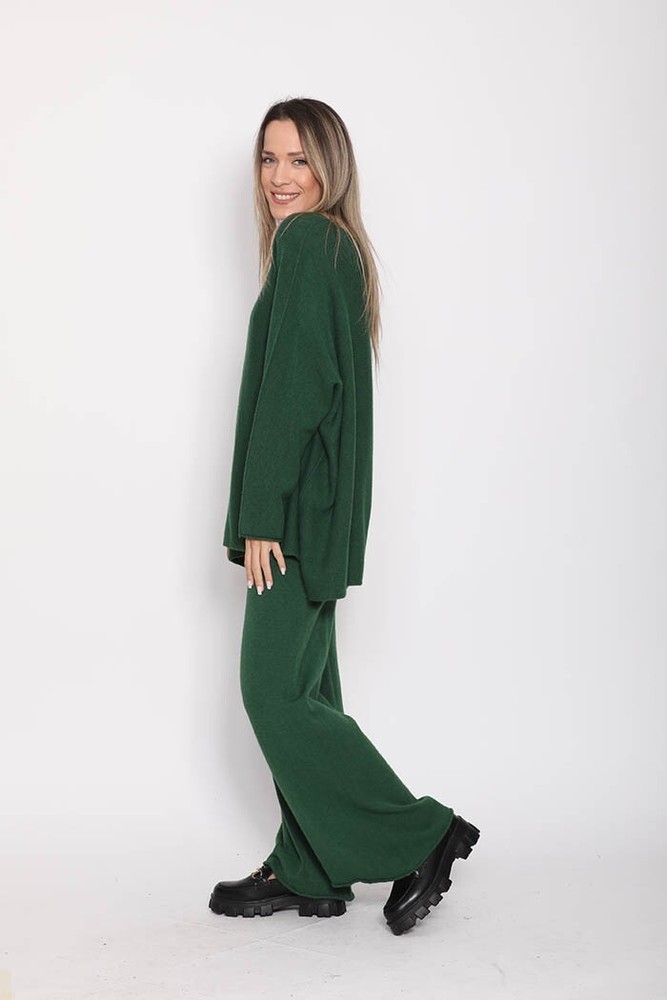 Knitted Set In Green Color