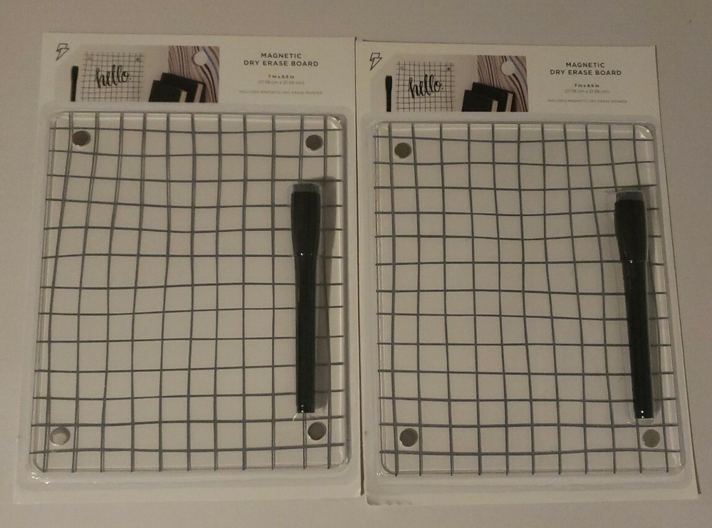 2 pack Acrylic locker white board