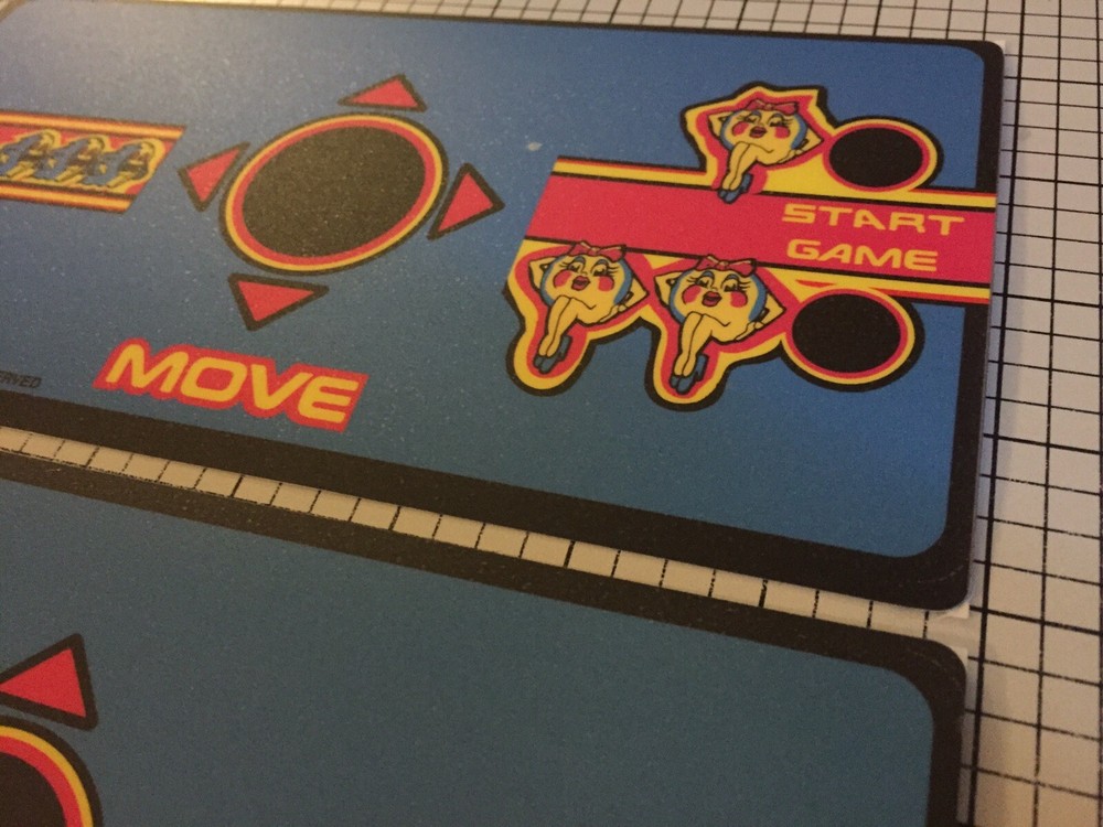 Ms Pacman Cocktail Laminated Control Panel Overlay Stickers (CPO)