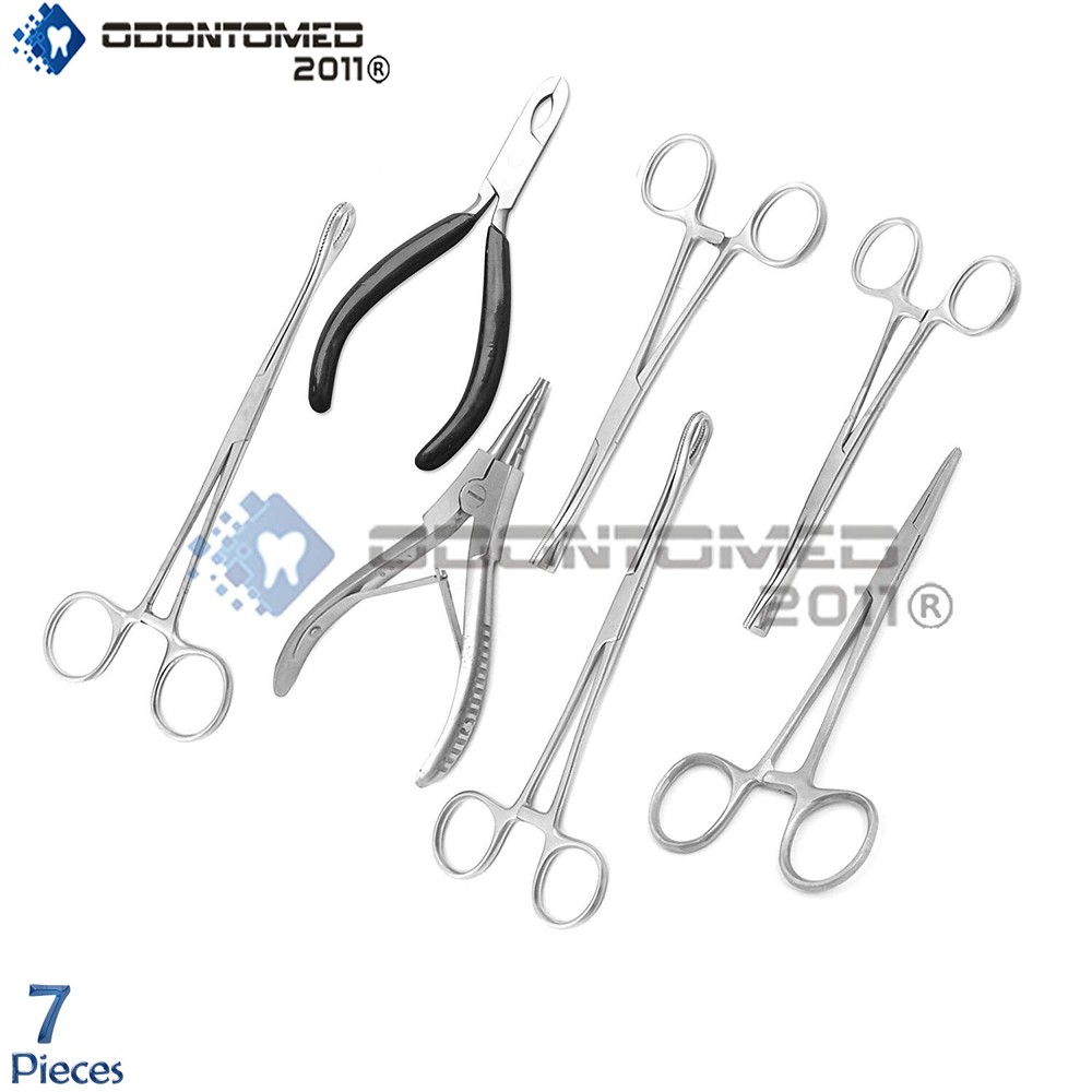 7 Body Piercing Instruments Kit Tools Pennington Forceps, DS-1110-2