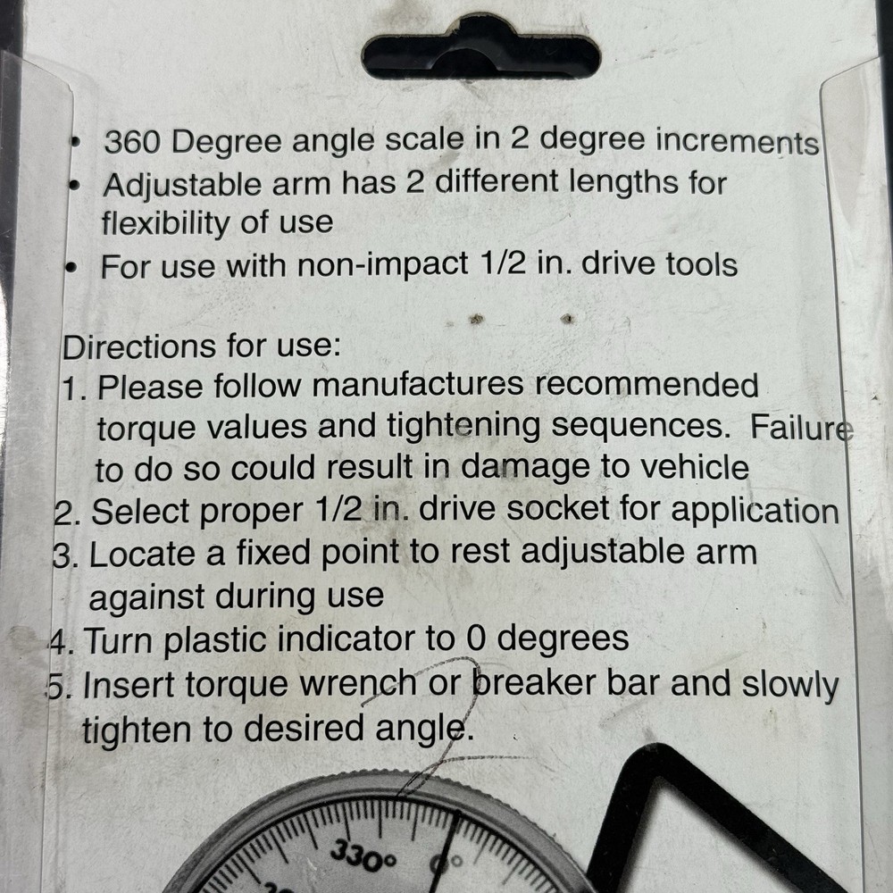 Performance Tool M205 Torque Angle Gauge 1/2” Drive