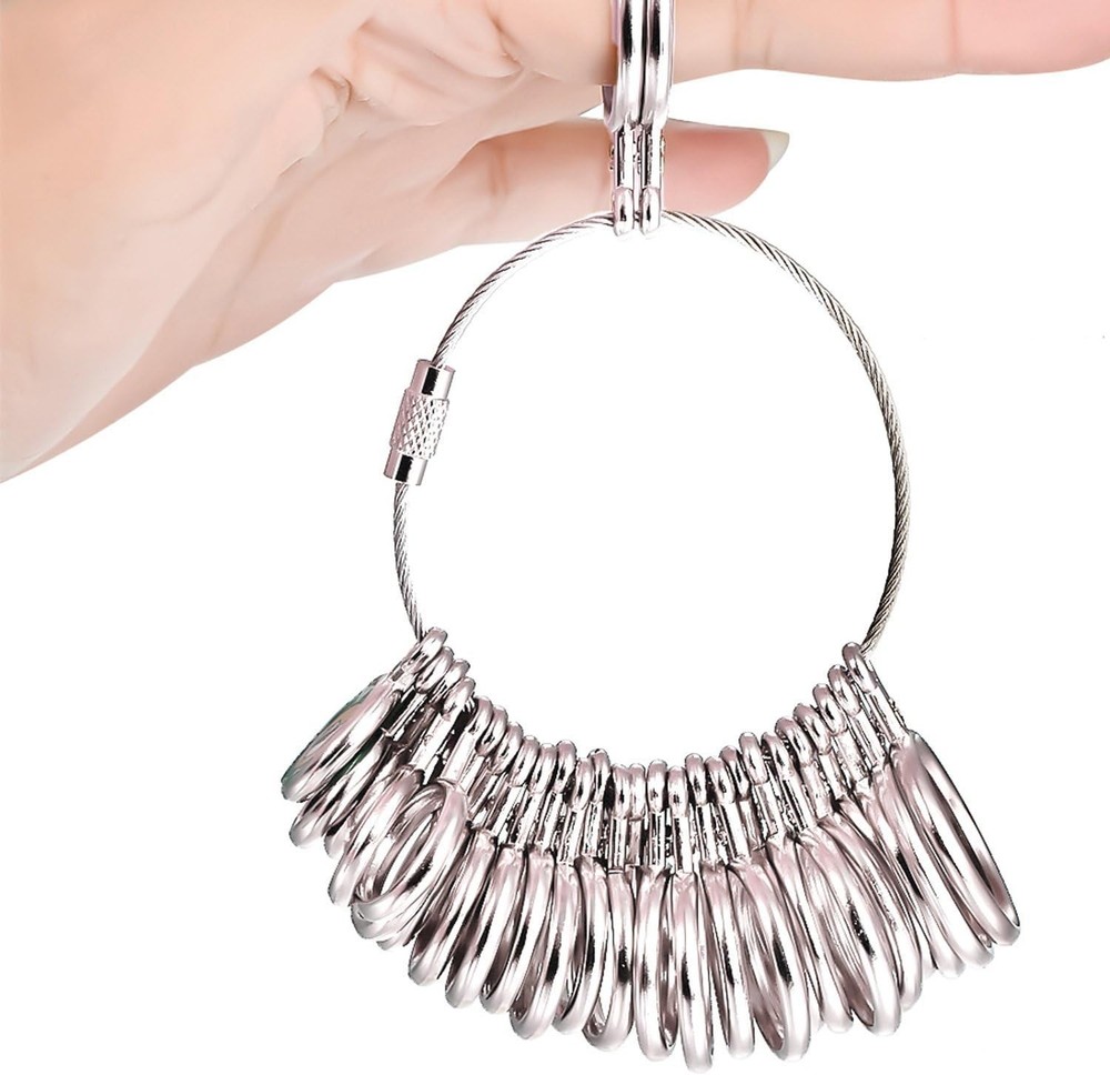 Stainless Steel Ring Gauges Finger Sizer Professional Measuring Ring Tool