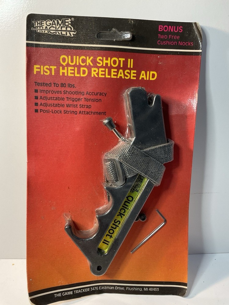 The Game Tracker Bowhunter 80# Release Aid NEW Vintage Adjustable Wrist Strap