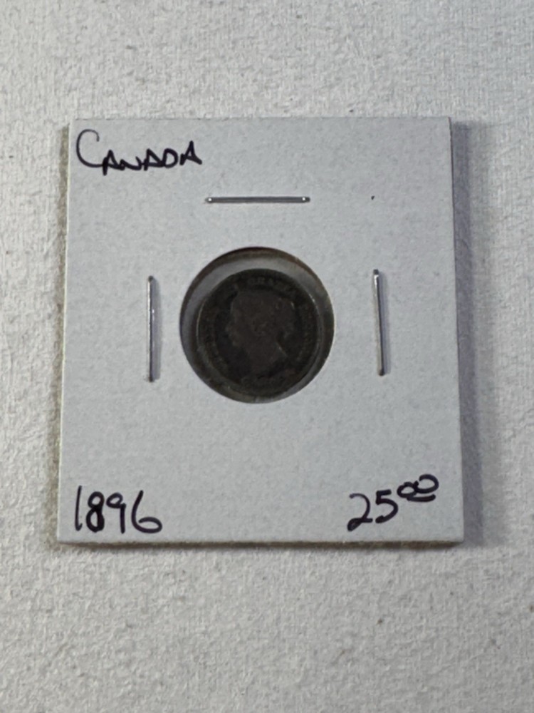 1896 Canada 5 Cents Silver Coin