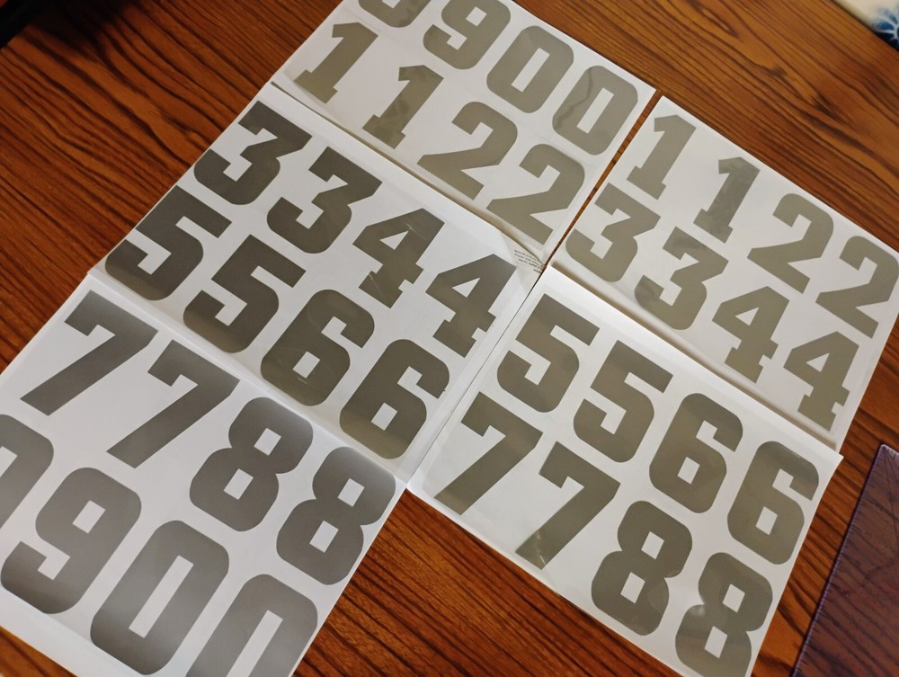 7" Permanent Vinyl Adhesive Numbers- 6 Colors Available