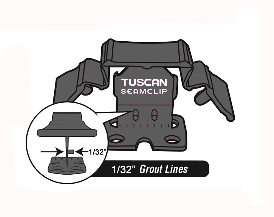 Tuscan White SeamClip Leveling System Lippag free System