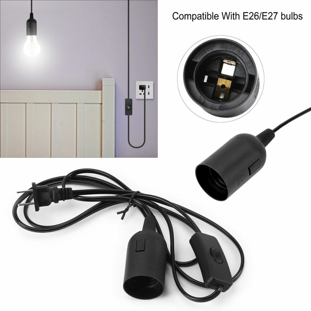 Extension Hanging Lantern Pendant Lamp Cord E26/E27 Light Bulbs Socket w/ Switch