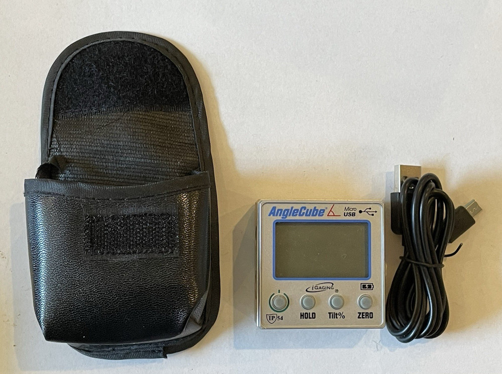 iGaging Angle Cube Digital Magnetic Protractor Gauge Level Guide Tool w/Case