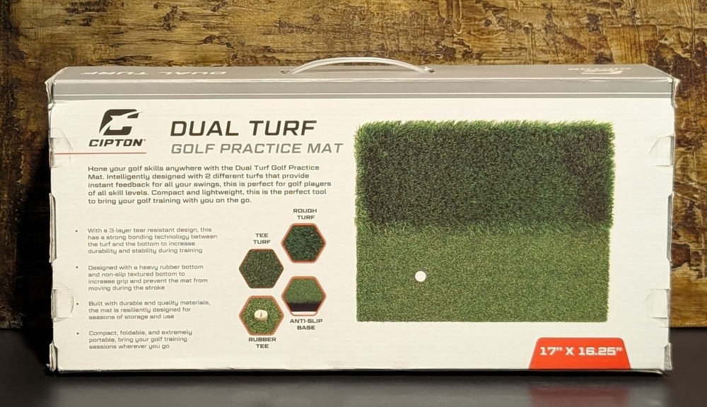 Cipton Dual Turf Golf Hitting Practice Mat - Tee & Rough Hitting Surfaces - NEW