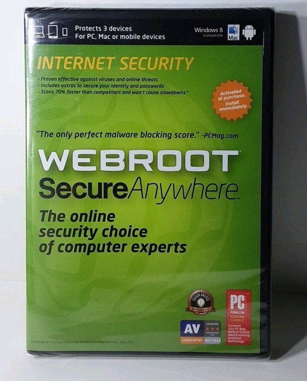 Webroot Software Secure Anywhere Internet Security Plus 2013 for PC, Mac
