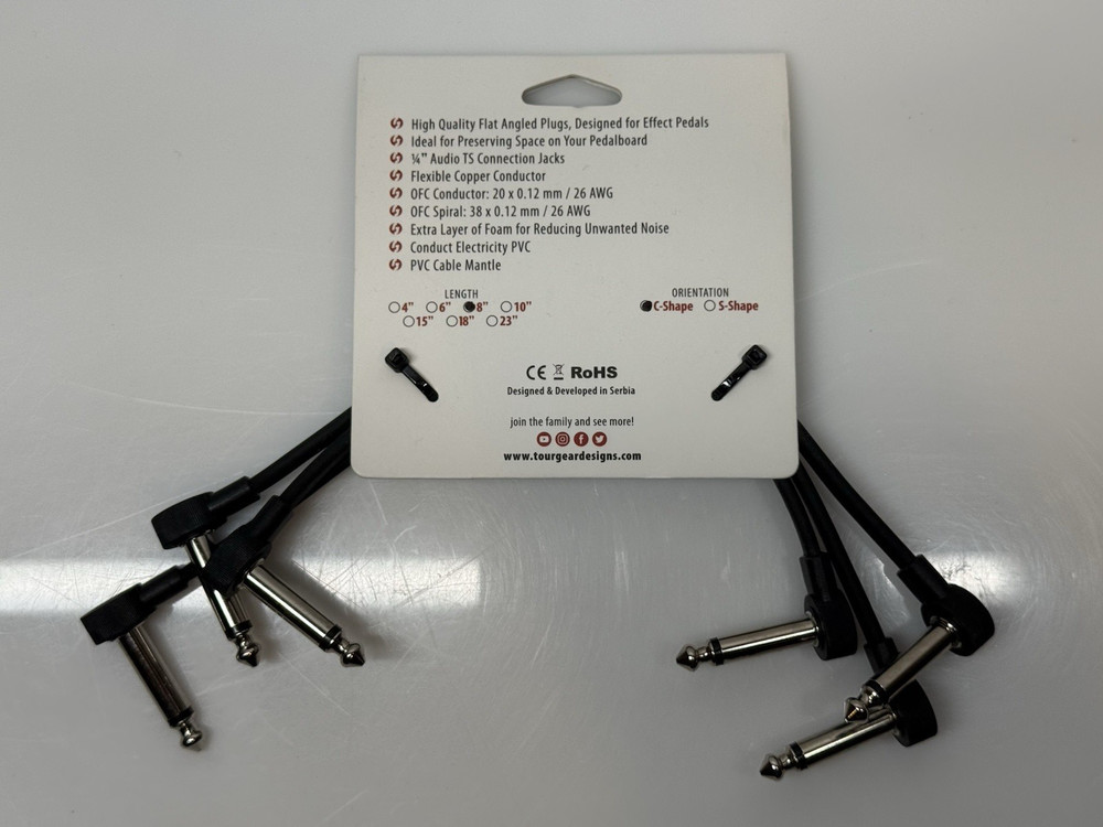 Tour Gear Design 8" Flat C-Shape Pedal Cable - 3 Pack