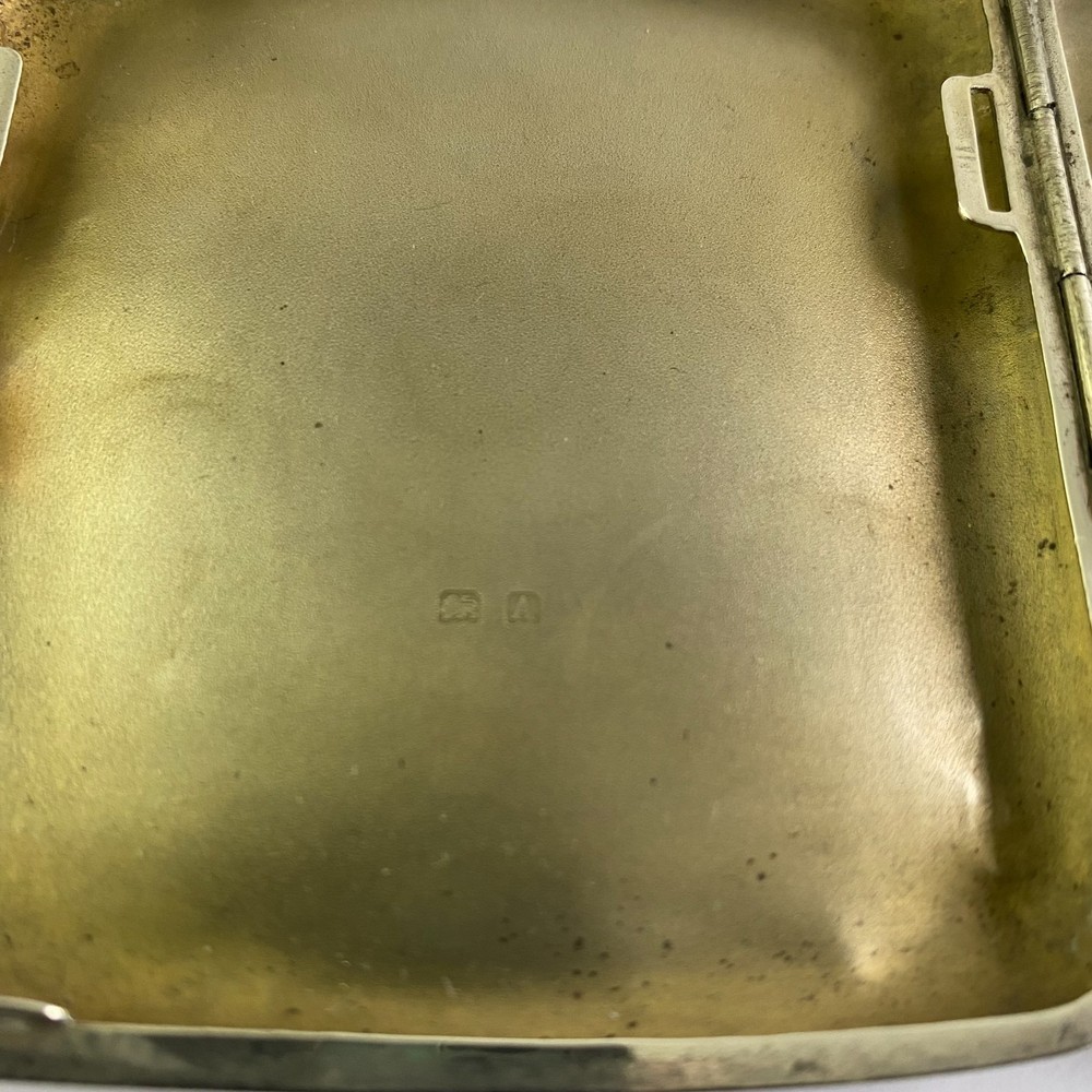 Antique Hallmark Birmingham Silver Engraved Cigarette Case 1925 78g