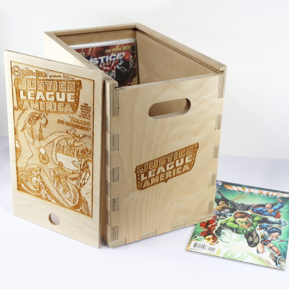 Justice League Timber Comic Storage Box *Comics Not Included