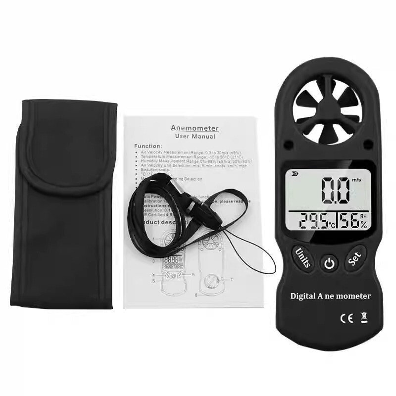 Handheld Digital LCD Anemometer with Relative Humidity Wind Speed Meter Tool 1X
