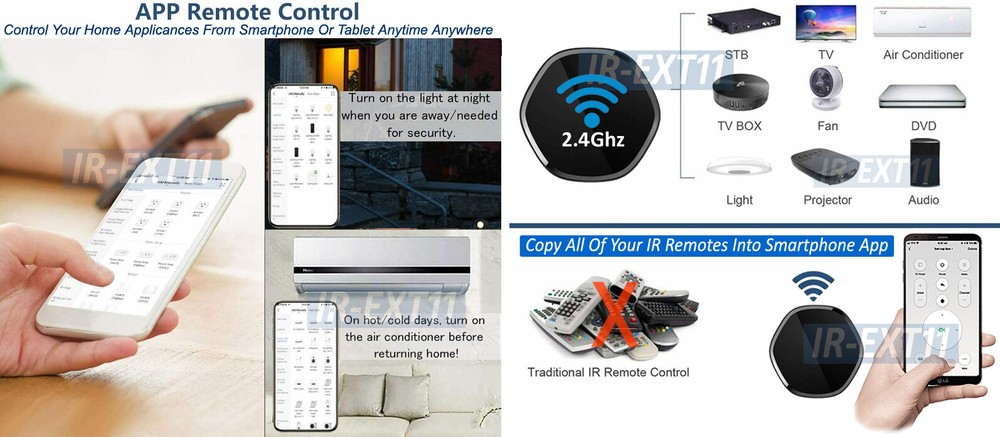 Universal IR Remote Learning Dongle Transmitter Over 2.4G Wi-Fi Network