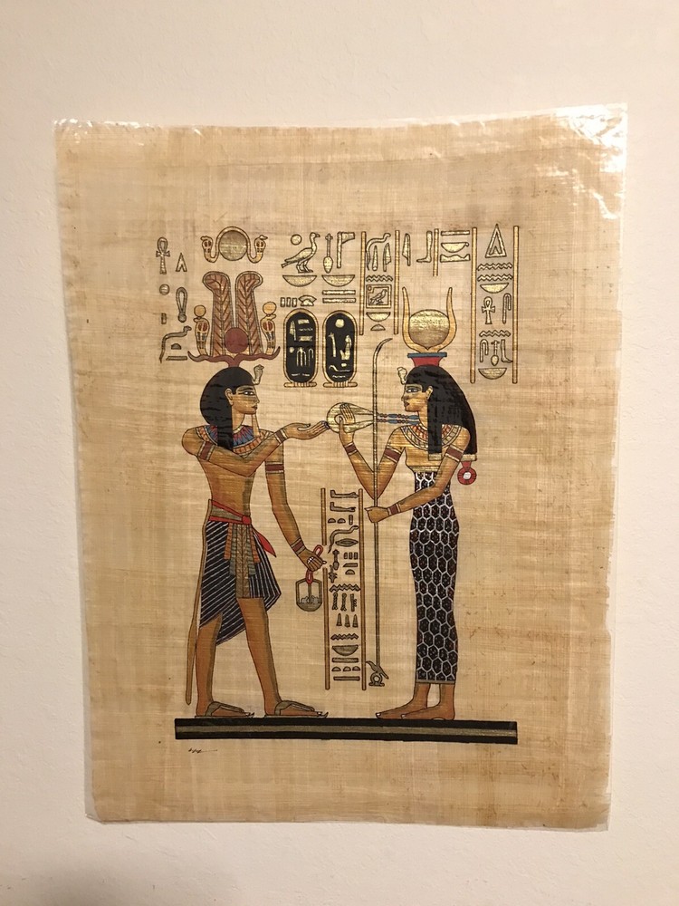 Genuine Egyptian Papyrus Paper Hand Painted 17"X13"