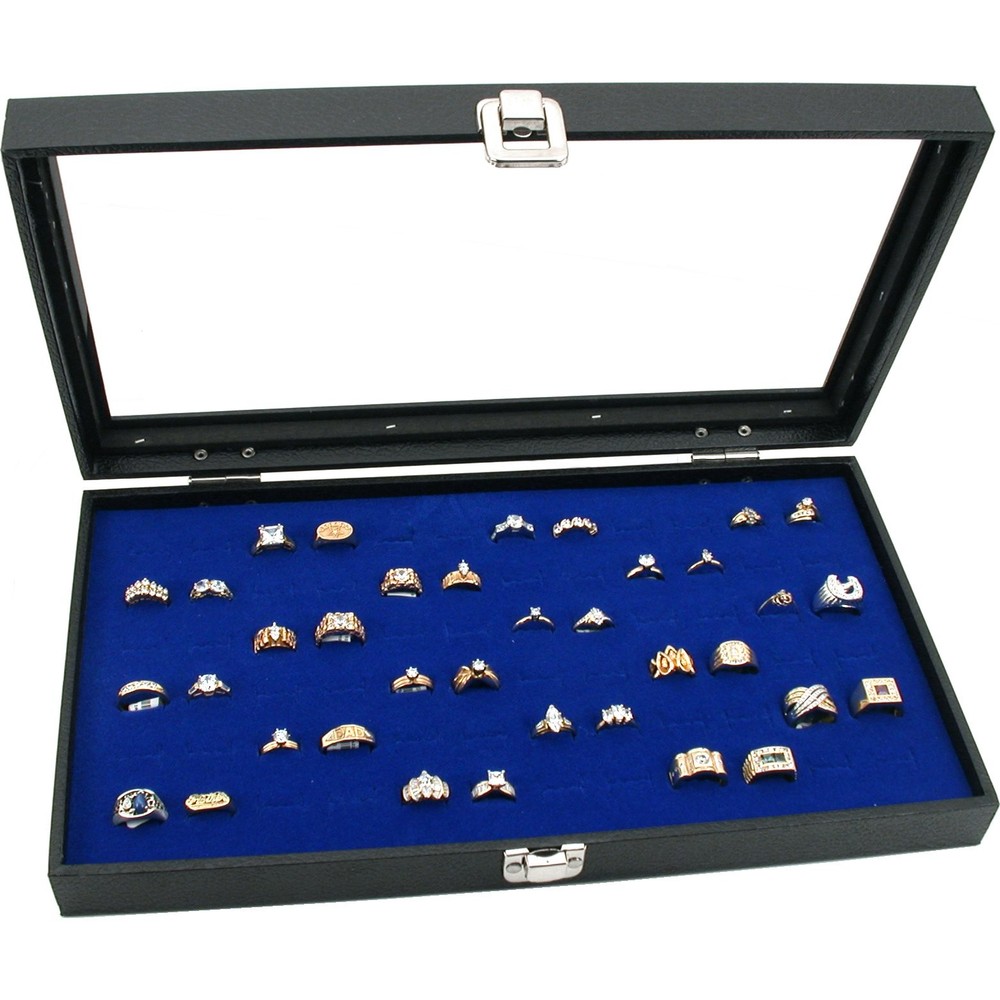 Jewelry Box Display Case 72 Royal Blue Ring Insert