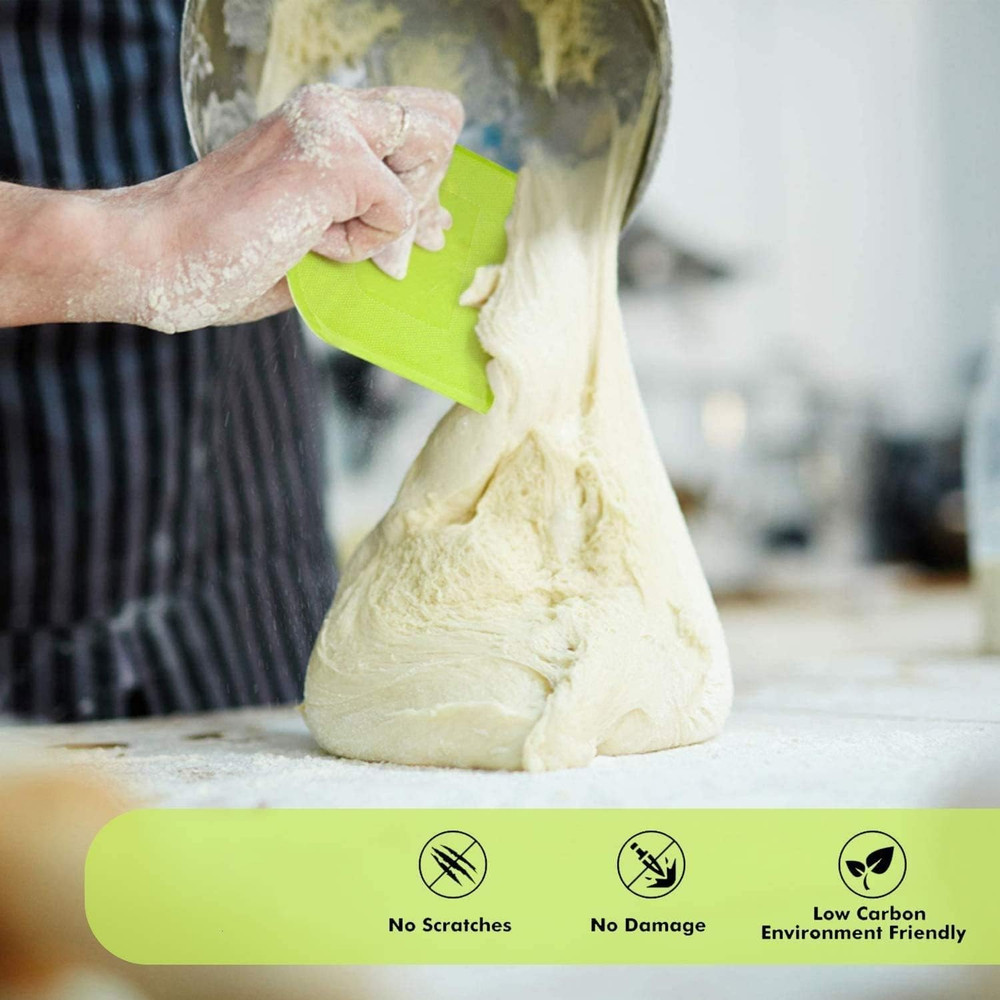 SURDOCA Dough Scraper Bench Scraper - 3P 4.7X3.7" Plastic Flexible Bowl Scraper,