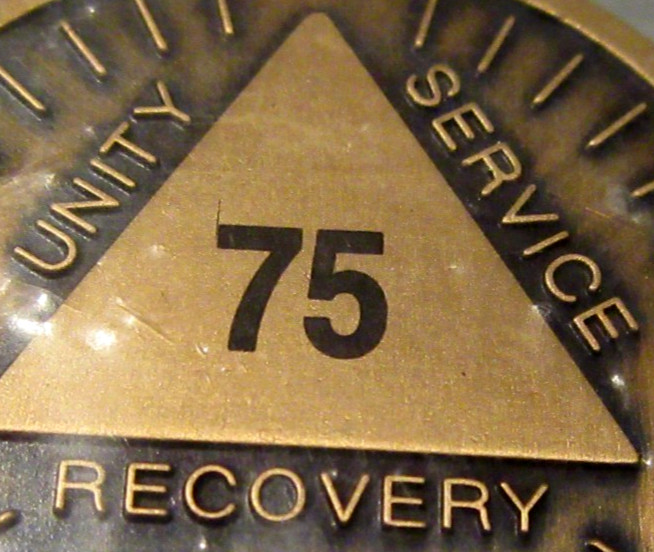 Alcoholics Anonymous AA 75 Year Sunshine Bronze Medallion Token Chip coin